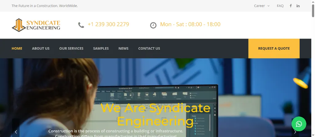 Syndicate Engineering services website